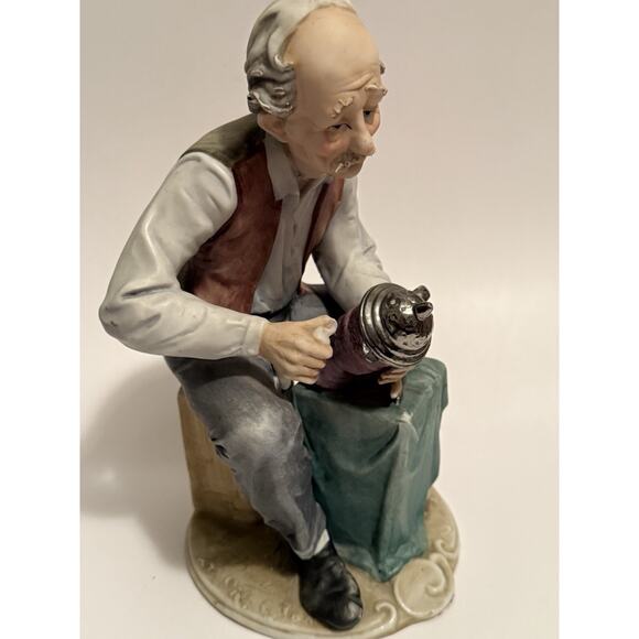 Vintage Capodimonte Figurine German Silversmith Stein Maker Signed Antonio Benni - Picture 2 of 12